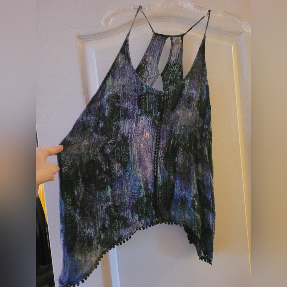 Ecote Multi-Colored Open Back Tank Top - Picture 1 of 5